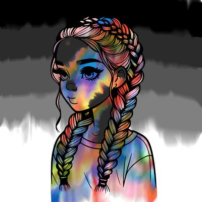 realistic girl with braids