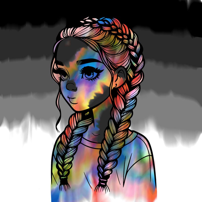 realistic girl with braids