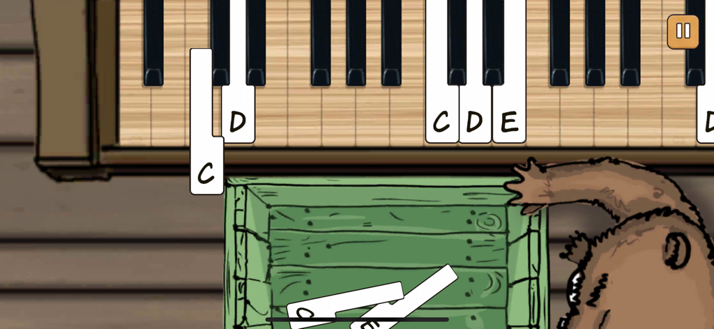 ozzy.games - An interactive game screen for learning note positions on a piano keyboard
