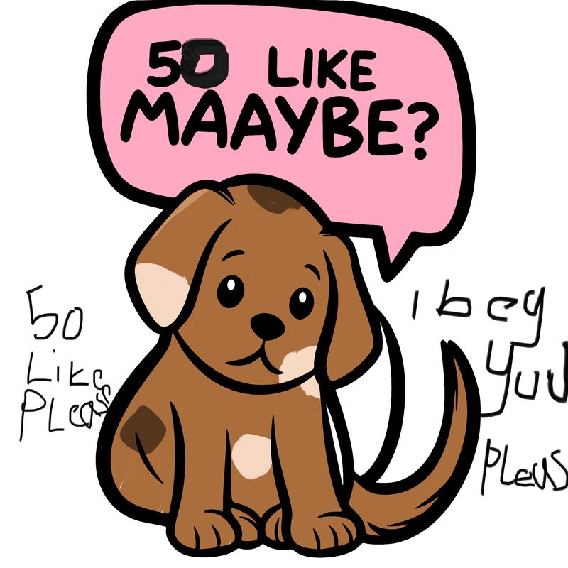a puppy that says 5 like maybe