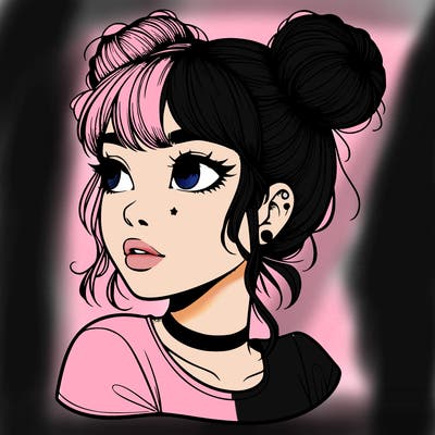realistic girl with spacebuns
