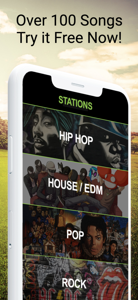 Golf Swing Tempo by Golf BPM - Mobile app interface showing different music genres for golf swing tempo training