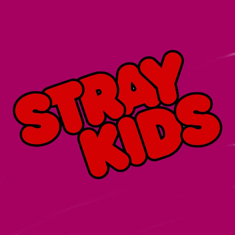 bubble letters saying stray kids