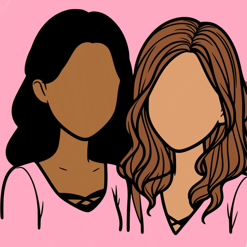 realistic girls  faceless  friends