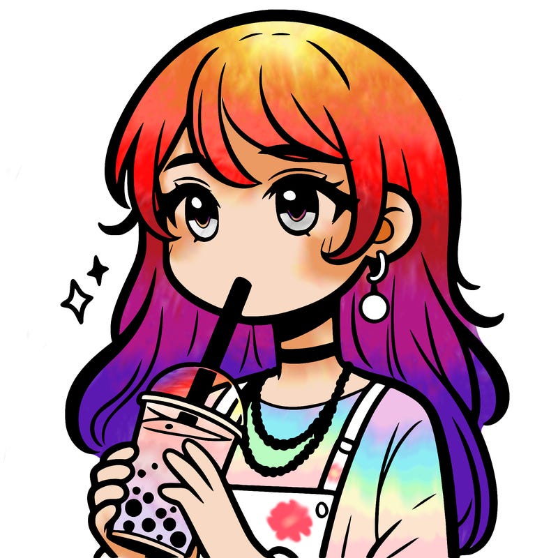 teenage girl drinking boba