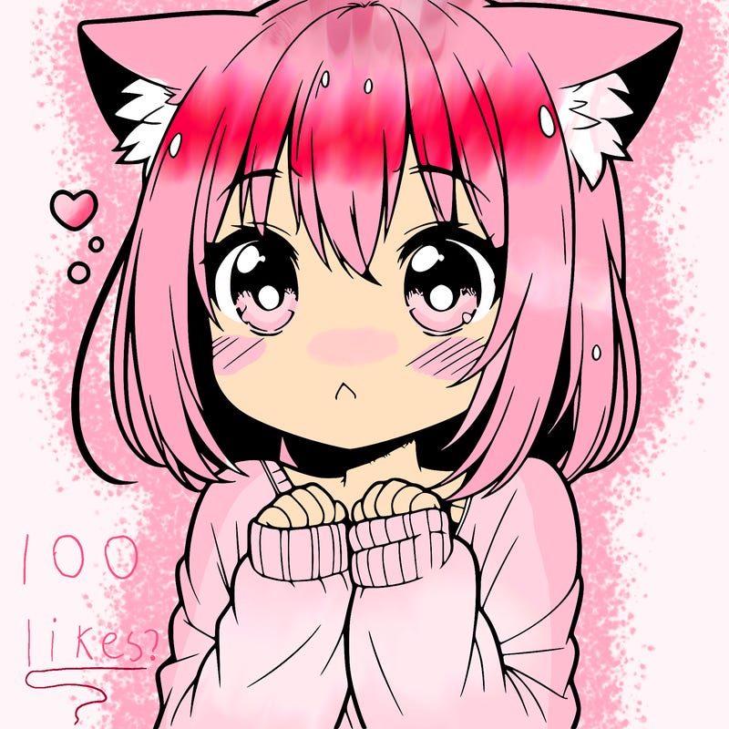 shy anime catgirl
