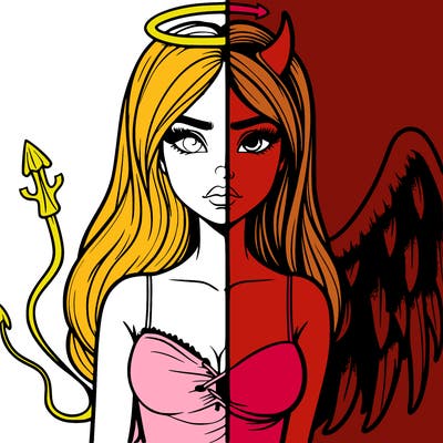 devil vs angel realistic girl