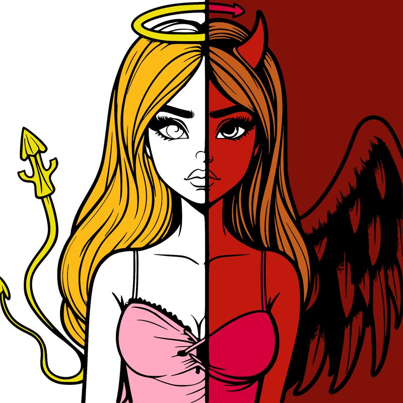 devil vs angel realistic girl