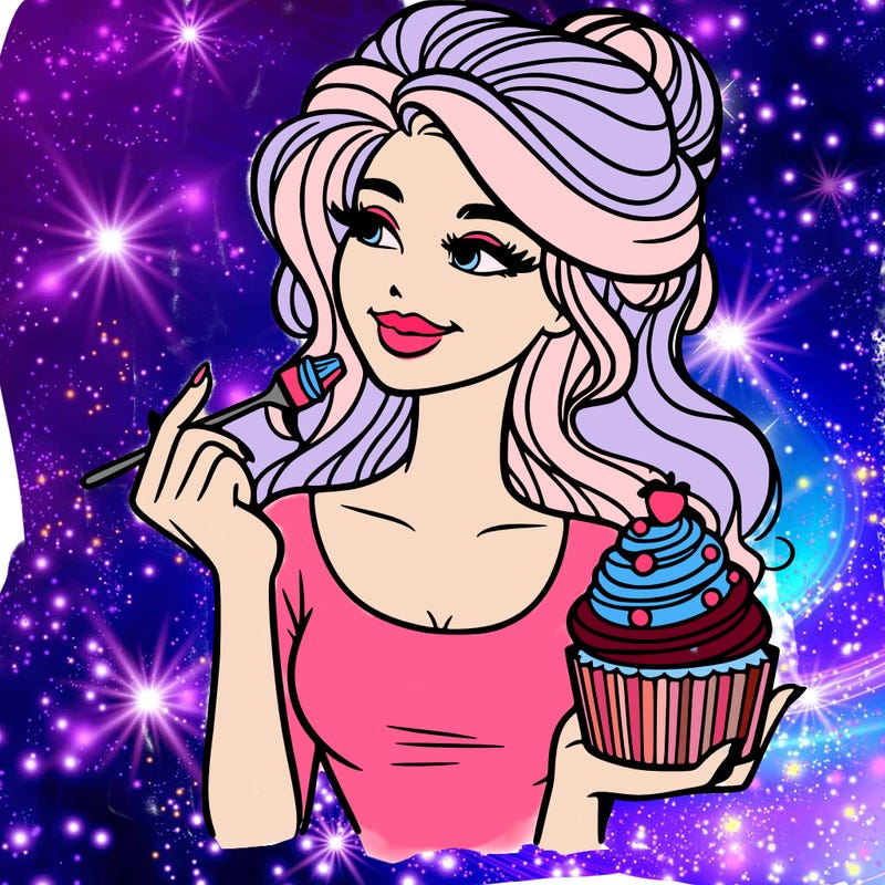 pretty woman with a cupcake