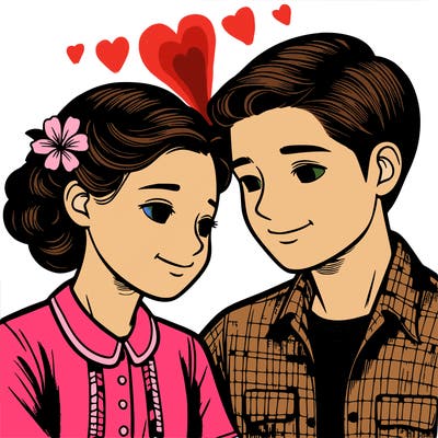 girl and boy in love realistic