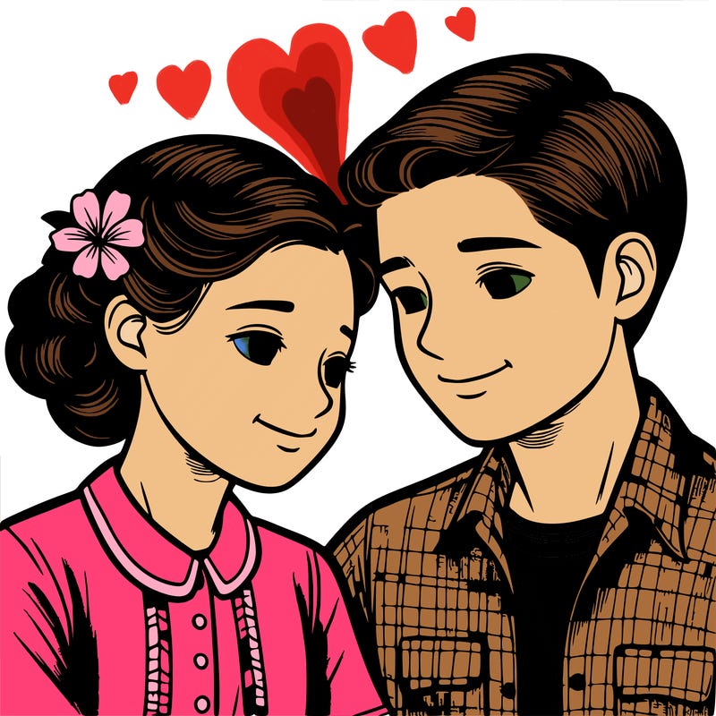 girl and boy in love realistic