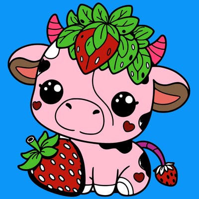 cute strawberry cow