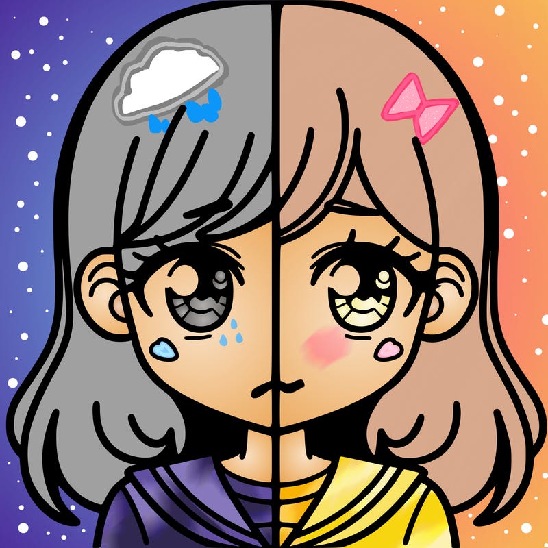 a split of a girl