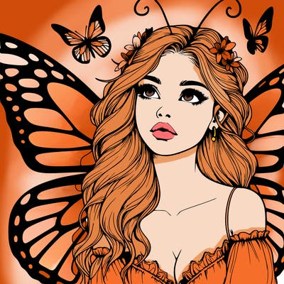 butterfly fairy realistic girl