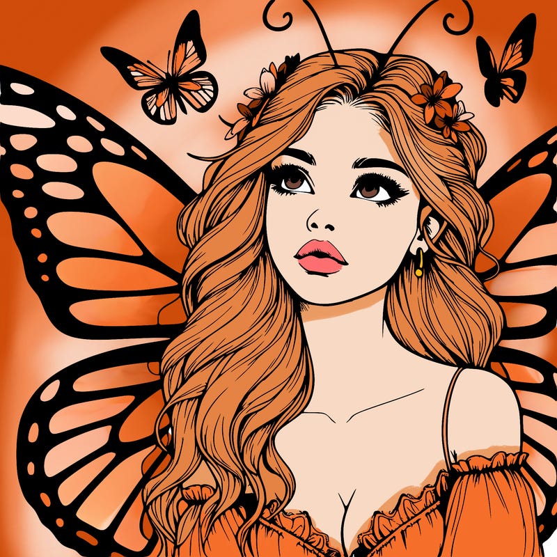 butterfly fairy realistic girl