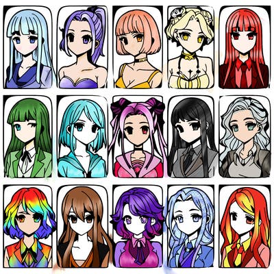 girls that look diffrent anime