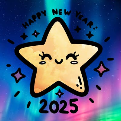 happy new year 2025 star wish