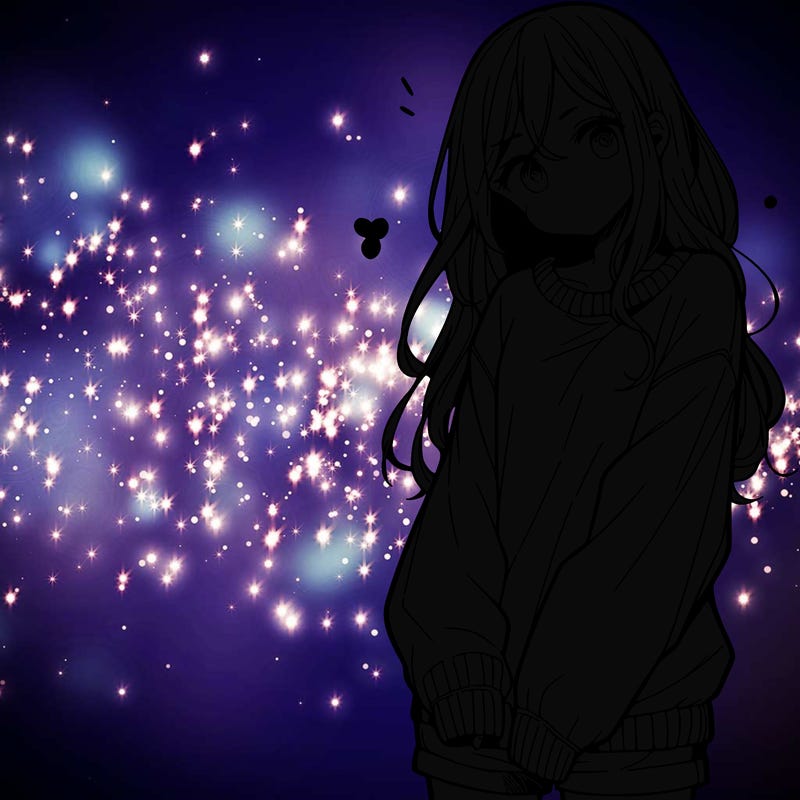 manga teen girl  in a sweater and baggy pants