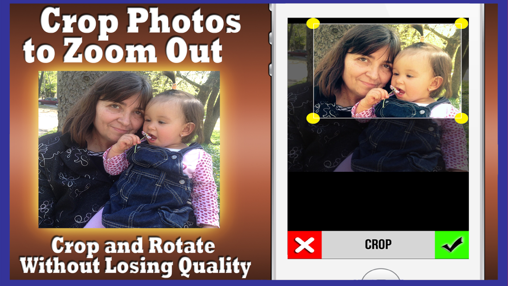 Photo Studio - Photo Editor You'll Ever Need. - Interfaz de la aplicación Photo Studio mostrando una herramienta de recorte y rotación para edición de fotos de alta calidad