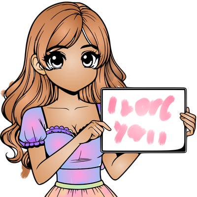 realistic pretty girl holding blank sign