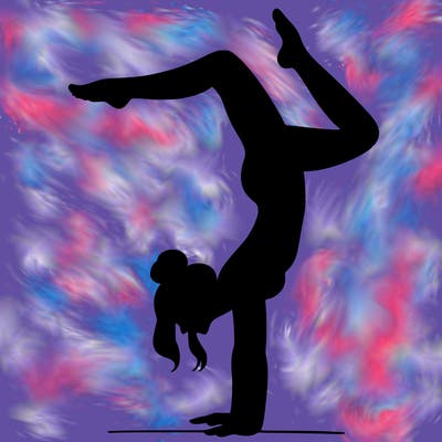 a woman doing a handstand