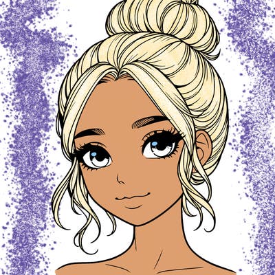 realistic pretty girl with hair in bun