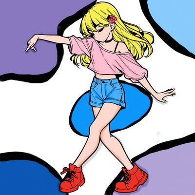 realistic girl danceing