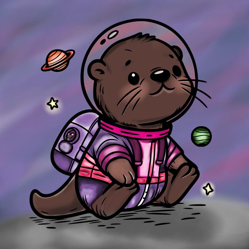 otter in a space suit
