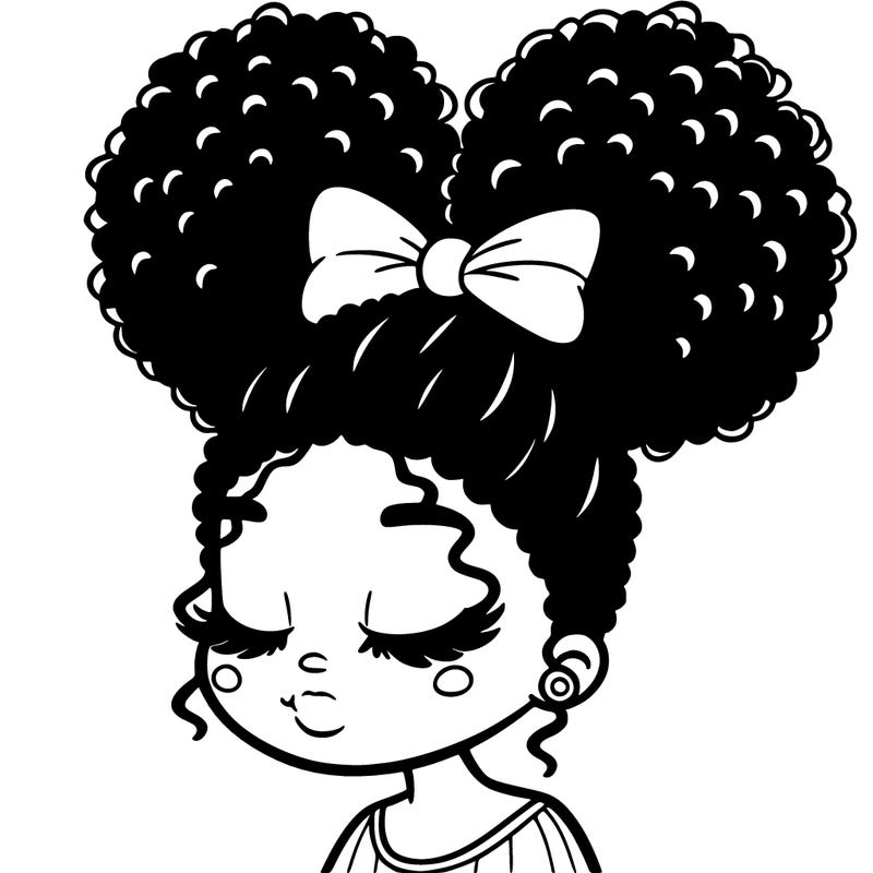black girl with puffy ponytail