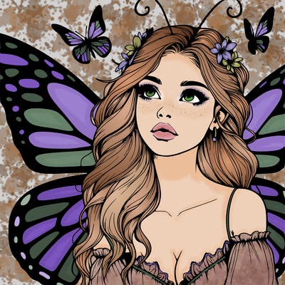 butterfly fairy realistic girl