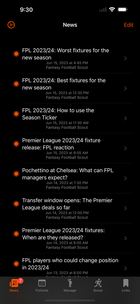 Curated news feed with strategy and tactical articles for Fantasy Premier League managers
