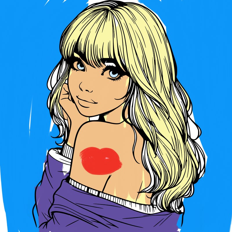 realistic girl with bangs looking over her shoulder