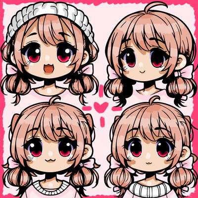 manga character girl kid