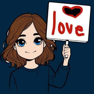 realistic girl holding up a sign