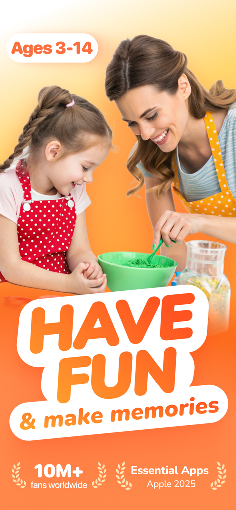 FunLab: Science Games for Kids - A mother and daughter smiling while doing a science experiment together