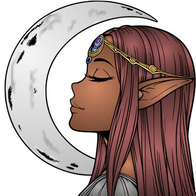 a realistic moon elf