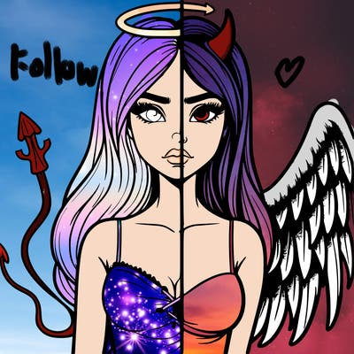 devil vs angel realistic girl