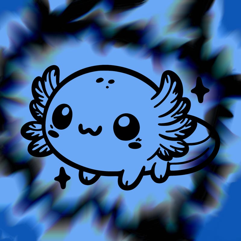 cute easy baby axolotl