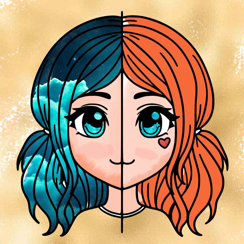 split girl just the face