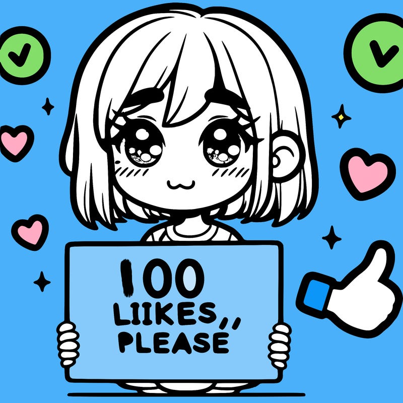 a girl with a sign saying 100 likes, please