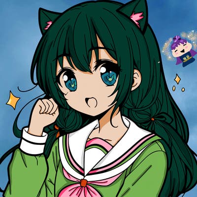 anime girl with bangs and cat ears