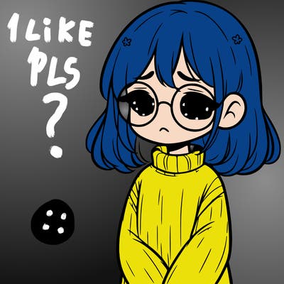 sad girl with glasses in a sweater