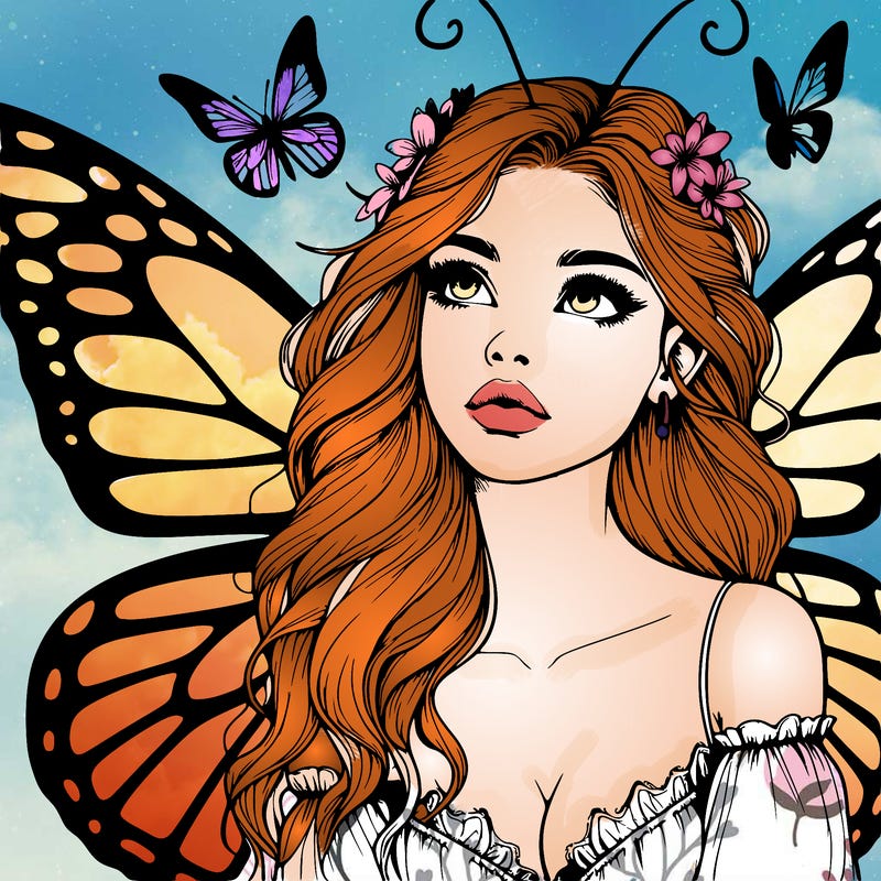 butterfly fairy realistic girl