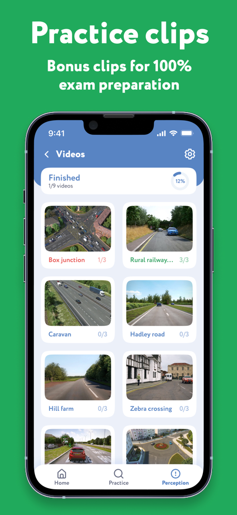 Driving Theory Test Kit – 2025 - Clipes de vídeo de prática do teste de teoria de condução do Reino Unido para treinamento de percepção de perigo