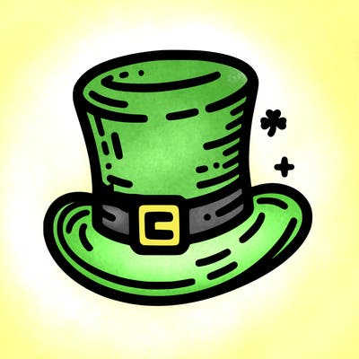 st patrick hat with thin lines