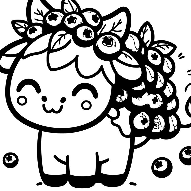 cute blue berry cow