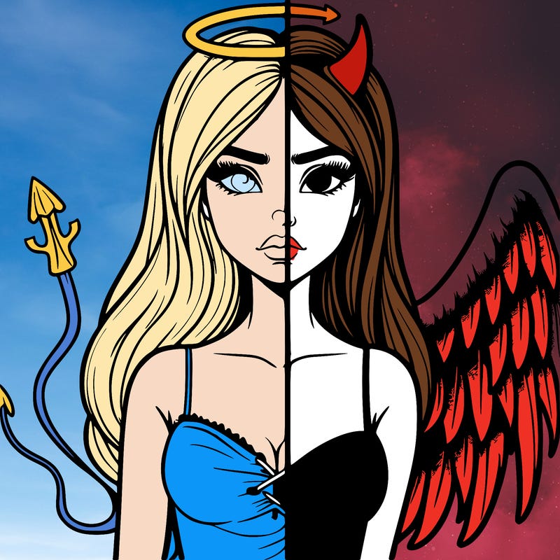 devil vs angel realistic girl