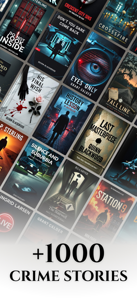 BookTok: Mystery Crime Novels - Una exhibición de biblioteca que muestra más de 1000 historias de crímenes y portadas de libros de misterio.