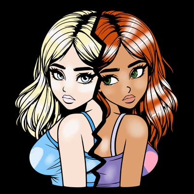 realistic girl split