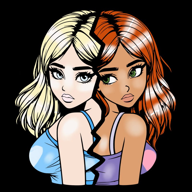 realistic girl split